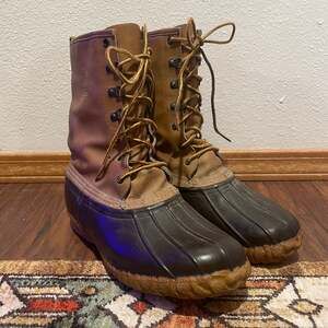 Men's LaCrosse Uplander Leather Rubber Duck Boots 10" Height Size 10 Brown